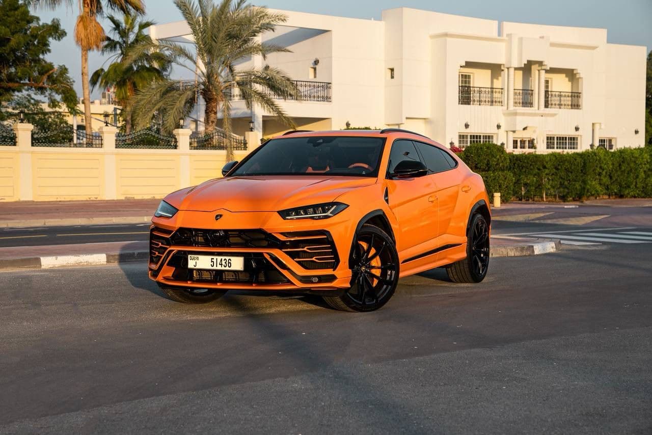 Rent Lamborghini Urus Orange in Dubai gallery photo 1