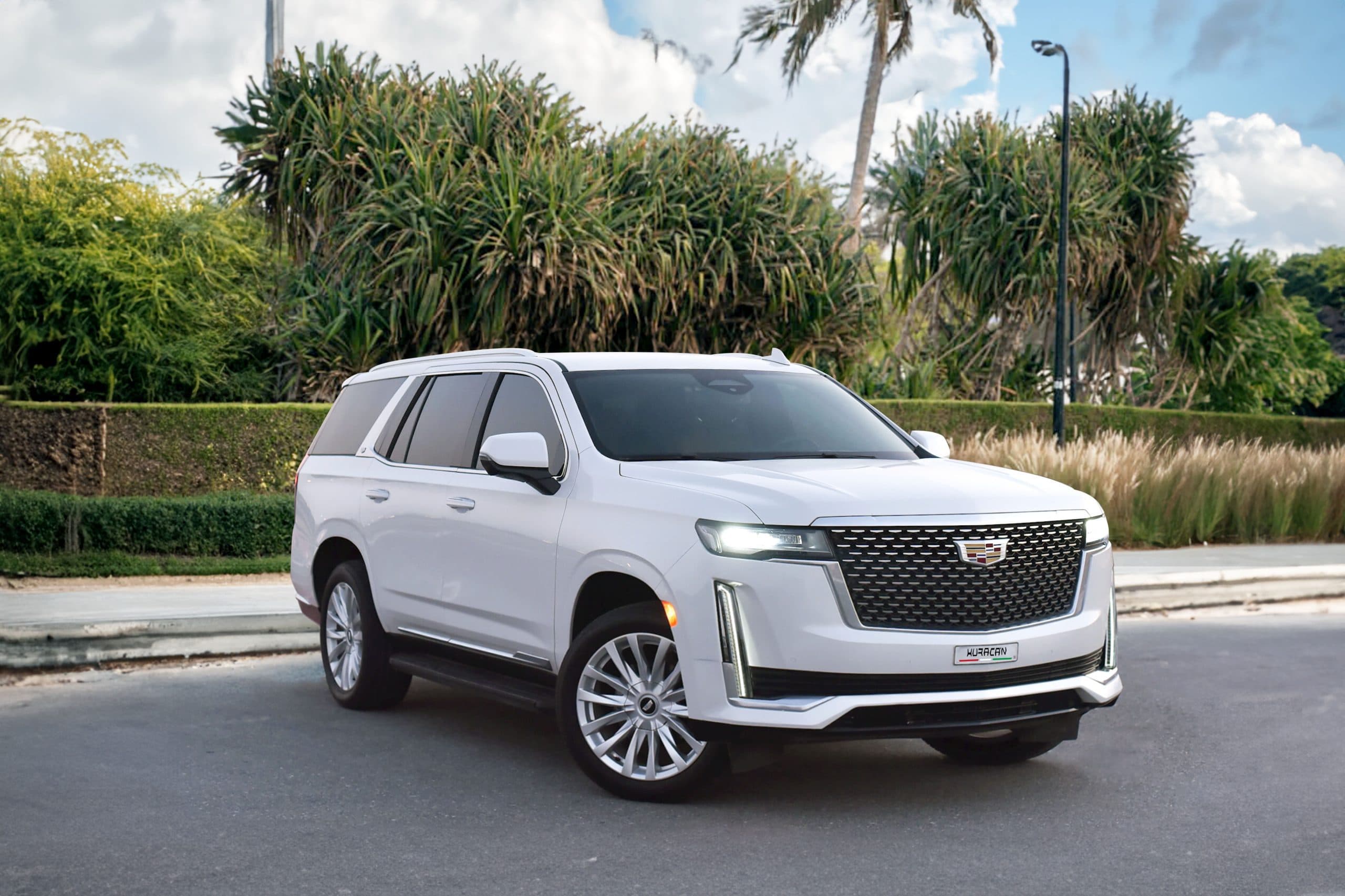 Rent White Cadillac Escalade in Dubai gallery photo 1