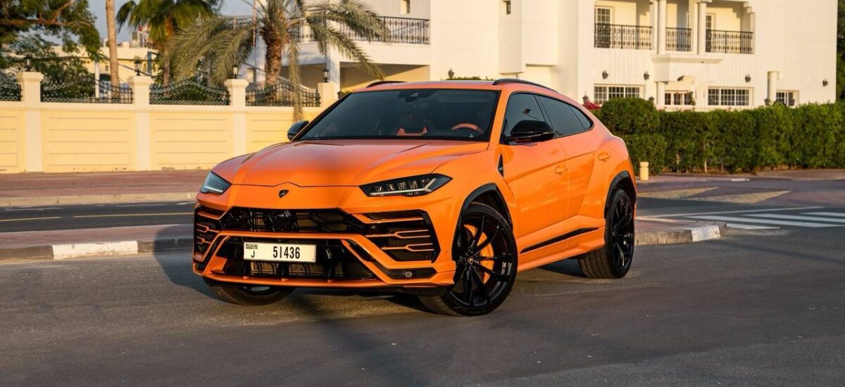 Orange Lamborghini Urus Rentals in Dubai