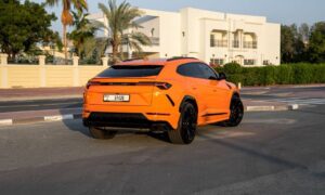 Orange Lamborghini Urus Rentals in Dubai